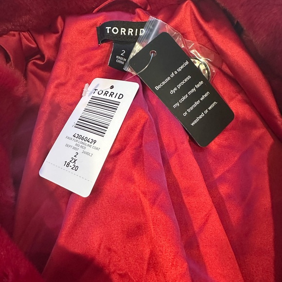 Torrid Rich Red Faux Fur Jacket - Picture 3 of 6